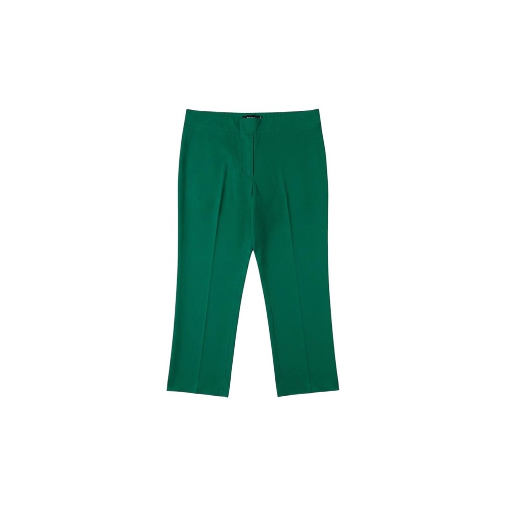 Talbots Emerald Green Heritage Cropped Straight Leg Pants Scalloped Hem Classic